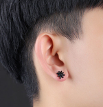 Серги стальные чёрные "Канабис" Steelman 96825