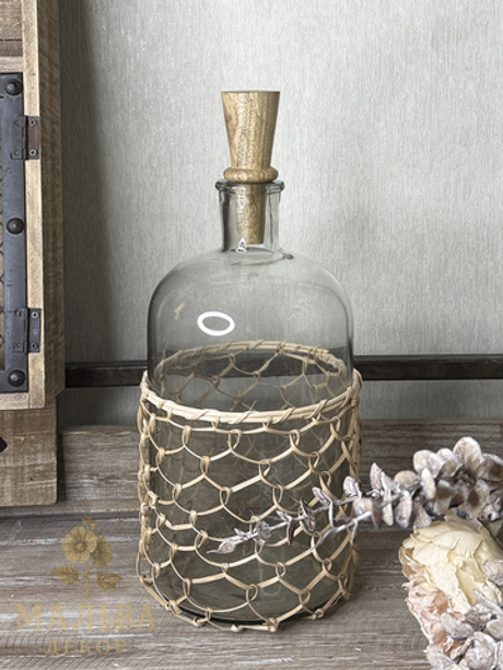 Бутылка декоративная "Флинт" от J-LINE стекло 15x15x32см от J-LINE