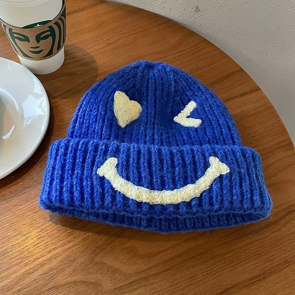 Теплая шапка &quot;Hat Smile&quot;, синяя
