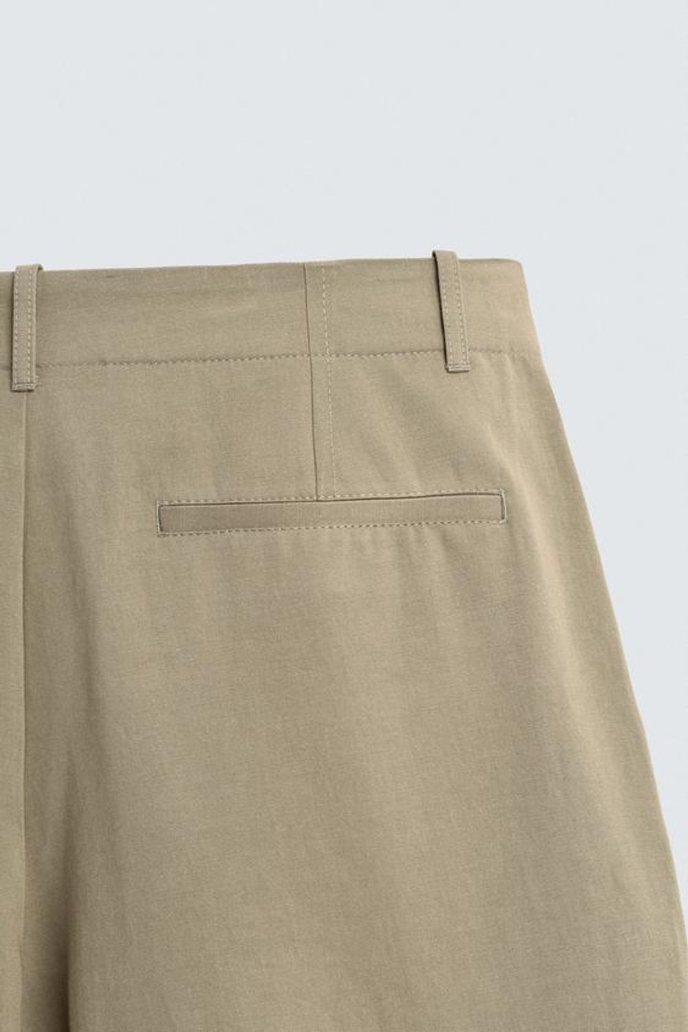 ZARA ШОРТЫ RELAXED FIT ИЗ ХЛОПКА И ЛЬНА, РЫЖЕВАТО-КОРИЧНЕВЫЙ