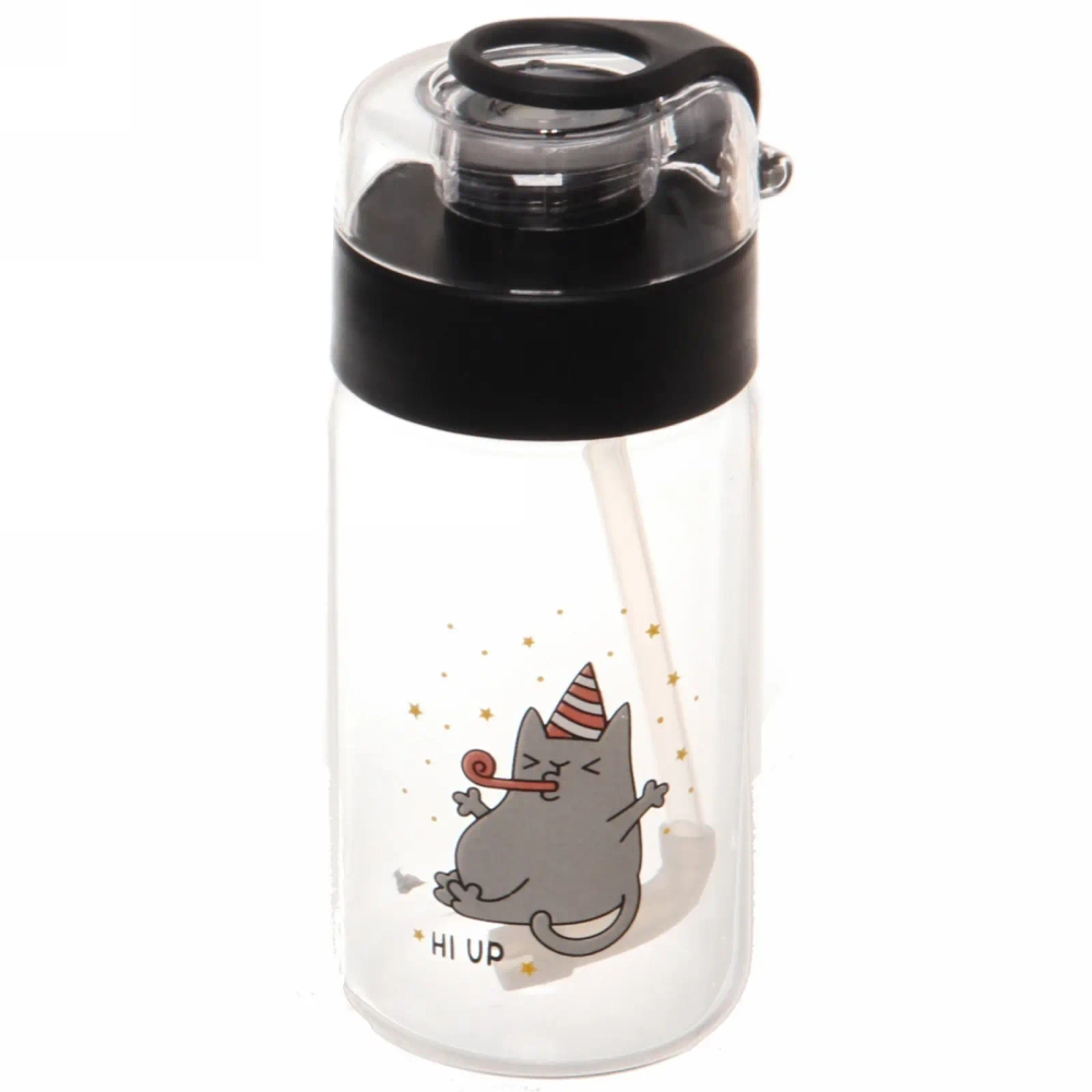 Бутылка питьевая стеклянная 300мл «Веселые Котики»