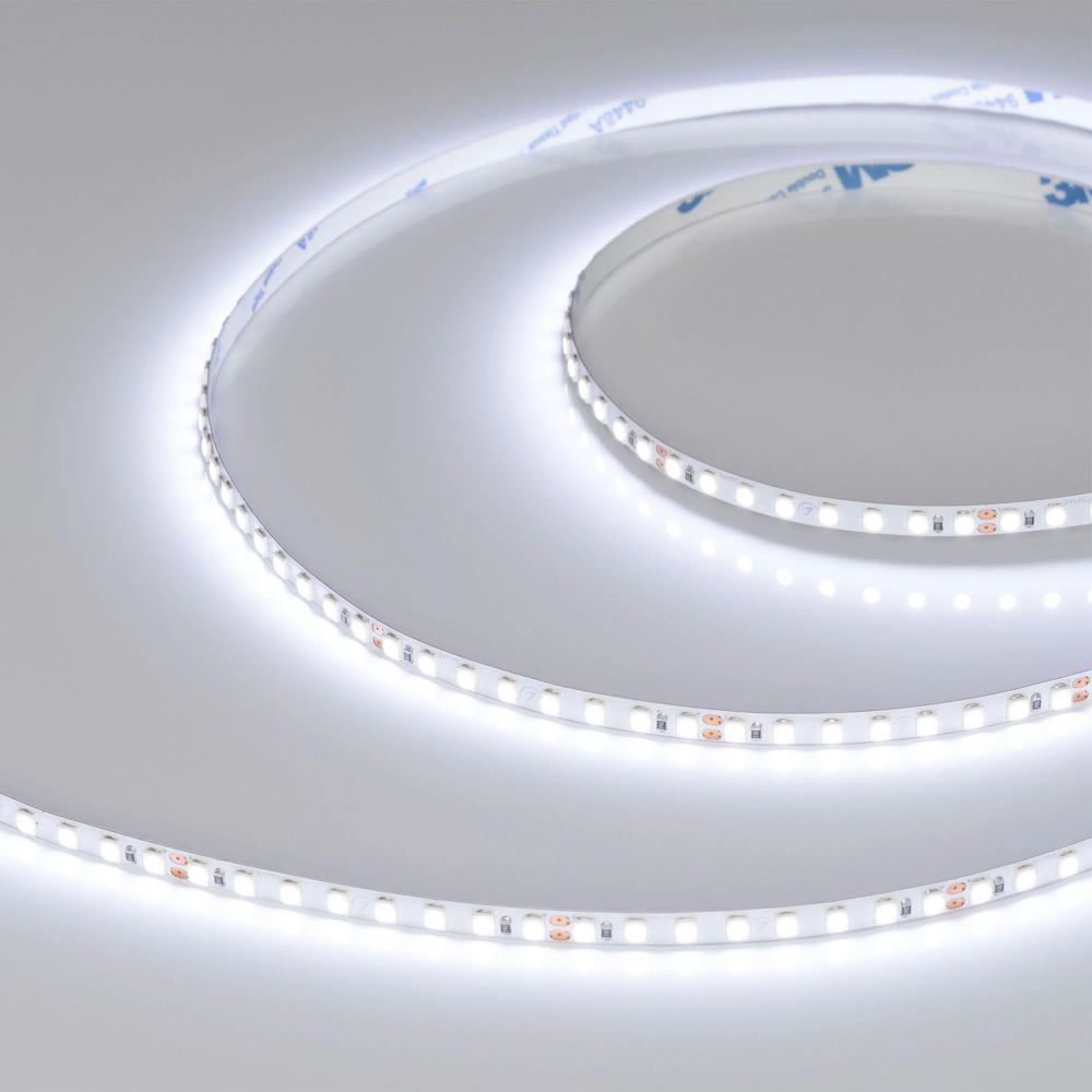 Светодиодная лента RT-A160-5mm 24V Cool 8K (9.6 W/m, IP20, 2835, 5m) (Arlight, Открытый) 037808