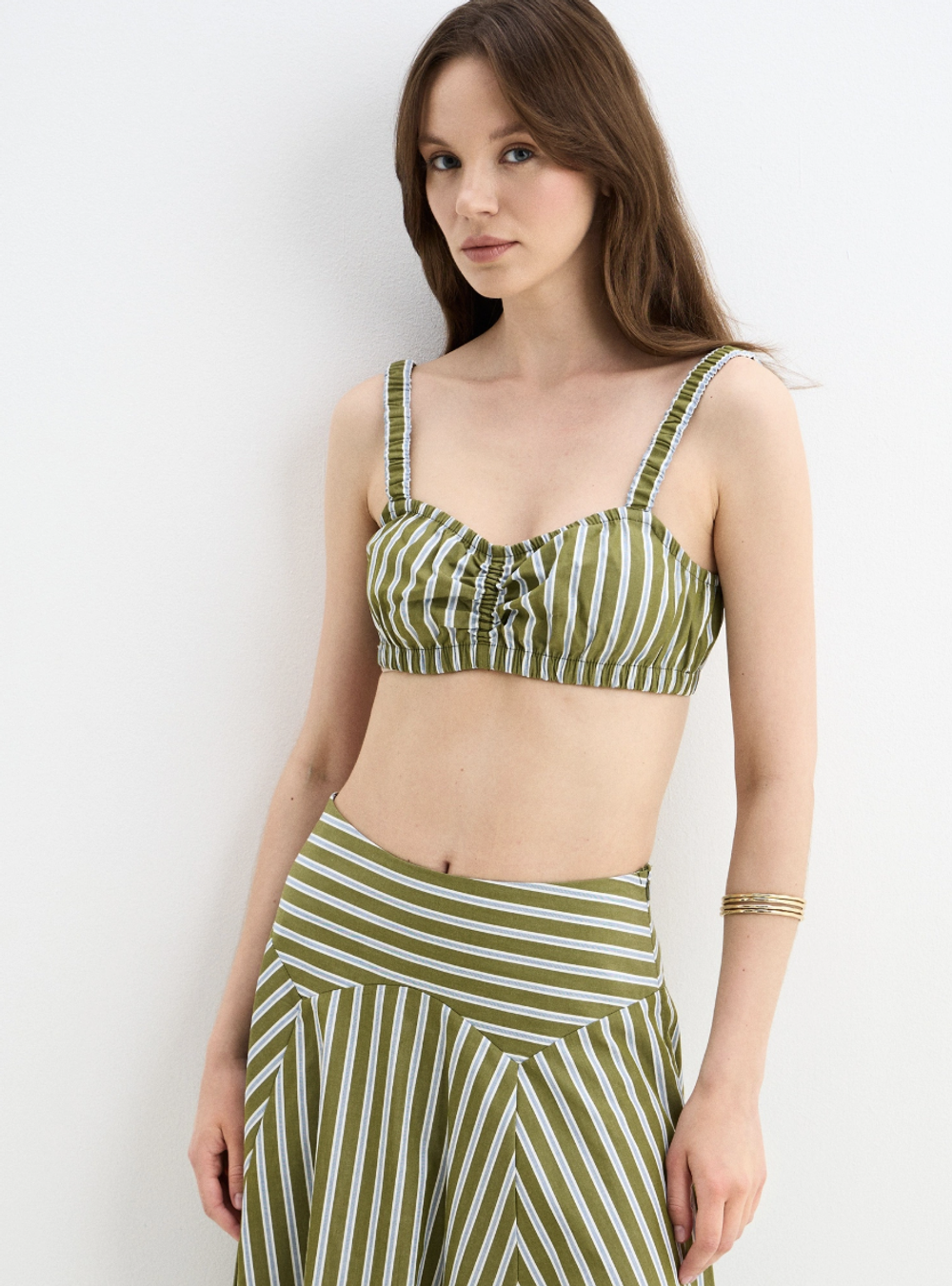 Кроп-топ из хлопка-поплина