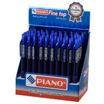 Ручка шариковая, масляная, автоматическая, Piano, синие чернила, серия "Fine", полупрозрачный корпус, 50 шт