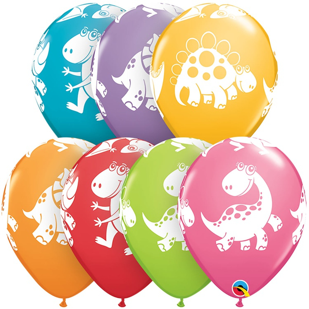 Шар латексный 28см Динозавры милые (Ассорти)