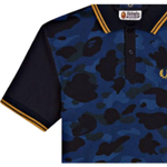 A Bathing Ape X Fred Perry Polo Shirt синий