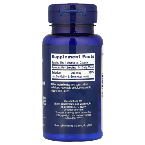 Life Extension, Семиметил L-селеноцистеин, 200 мкг, 90 вегетарианских капсул