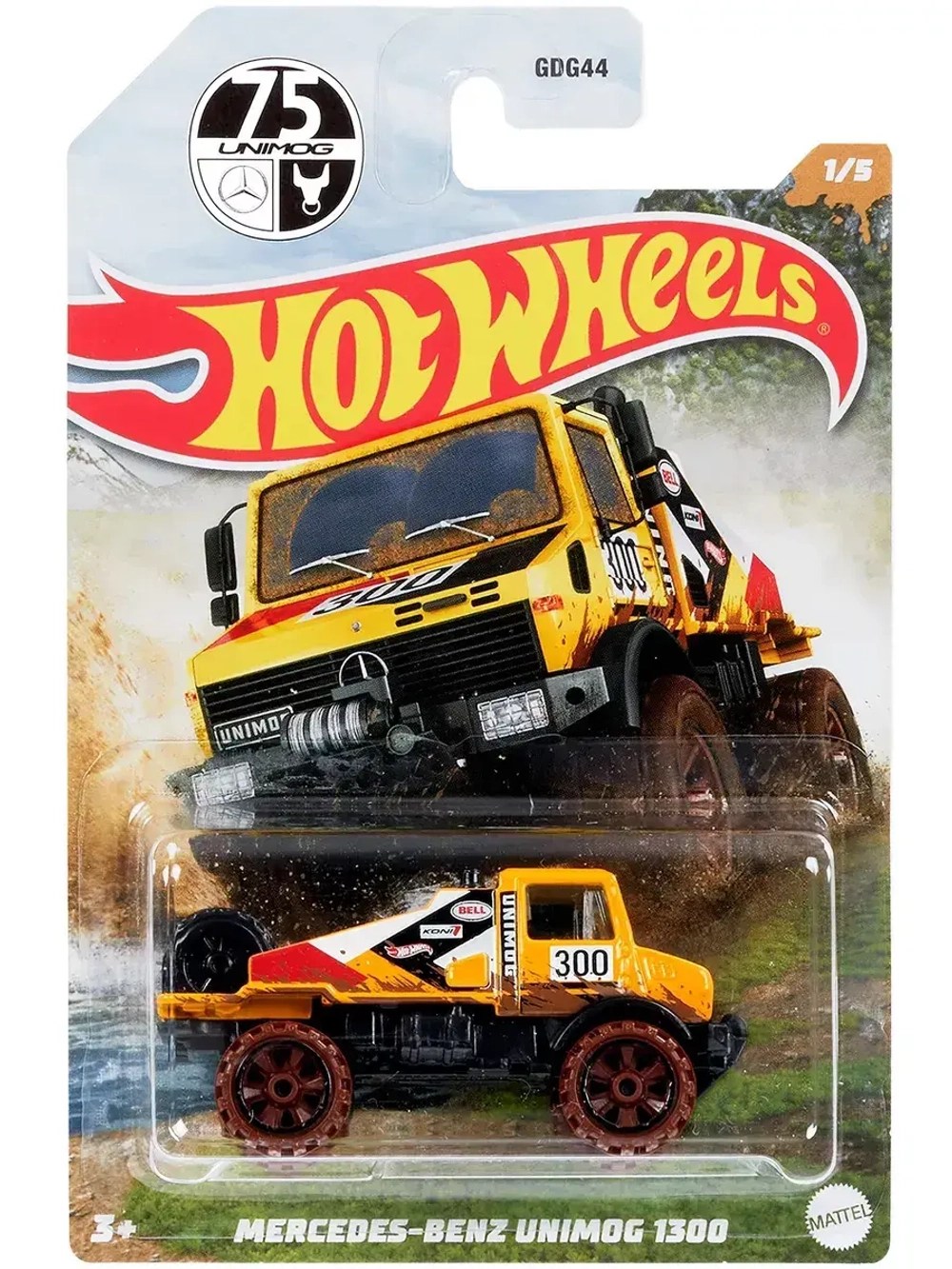 Машинка Хот Вилс Mercedes-Benz Unimog 1300 GDG44 HDH07