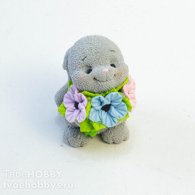 Cиликоновый молд "Зайка в цветах" бренд "Твое хобби"