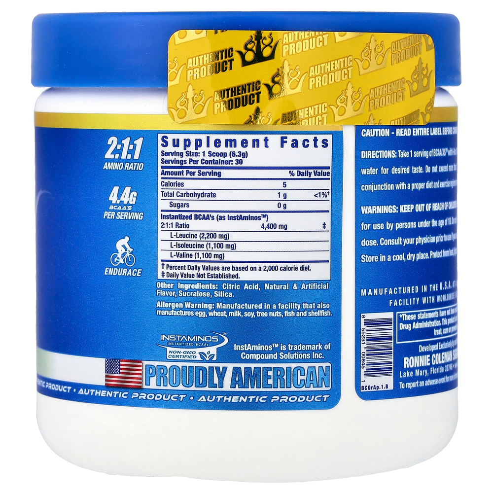 Ronnie Coleman, Vital Edition, BCAA XS, зеленое яблоко, 189 г (6,67 унции)