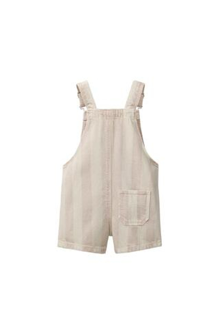 ZARA КОРОТКИЙ КОМБИНЕЗОН В ПОЛОСКУ, СВЕТЛО-БЕЖЕВЫЙ