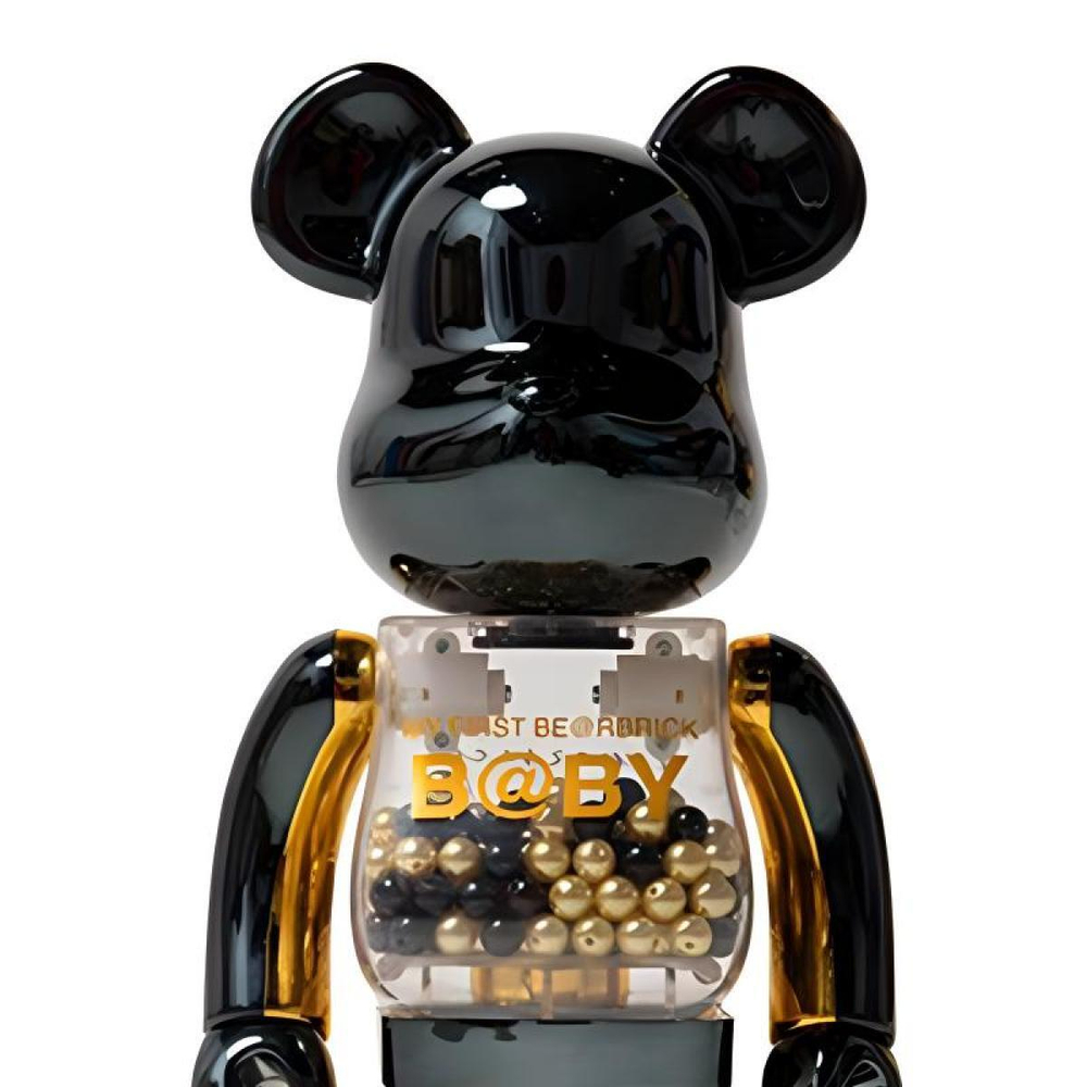 Дизайнерские игрушки BE@RBRICK MY FIRST B@BY INNERSECT 2019, INN BEAR BLKGLD1