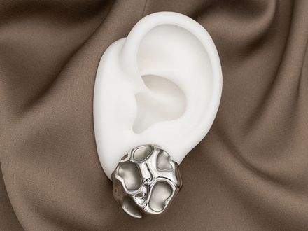 Серьги "Винтаж. Мятый металл" 26мм