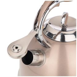 ЧАЙНИК AGNESS СО СВИСТКОМ, 3Л C ИНДУКЦИОН. КАПСУЛЬНЫМ ДНОМ, СТАЛЬ 18/10, ЦВЕТ:ШАМПАНЬ