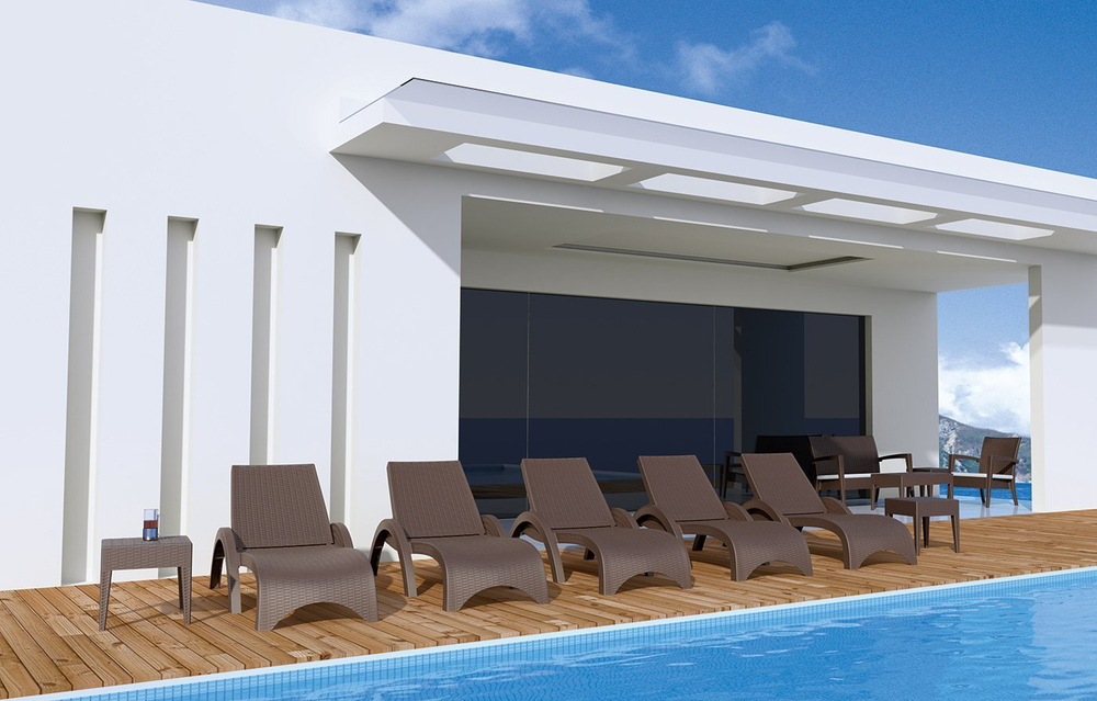 Шезлонг пластиковый Siesta Contract GS 1009 (Fiji), бежевый