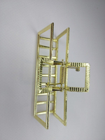 Заколка Краб для волос. Металл. Цвет Золото. Квадратная. Усиленная.Для длиных волос