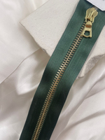 Молния металл Riri на атласной тесьме, 6 мм, цвет 5861, зеленый холодный