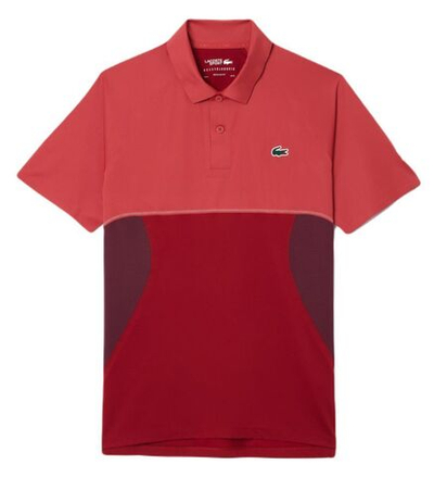 Мужское теннисное поло Lacoste Tennis x Novak Djokovic Ultra-Dry Polo - pink/bordeaux