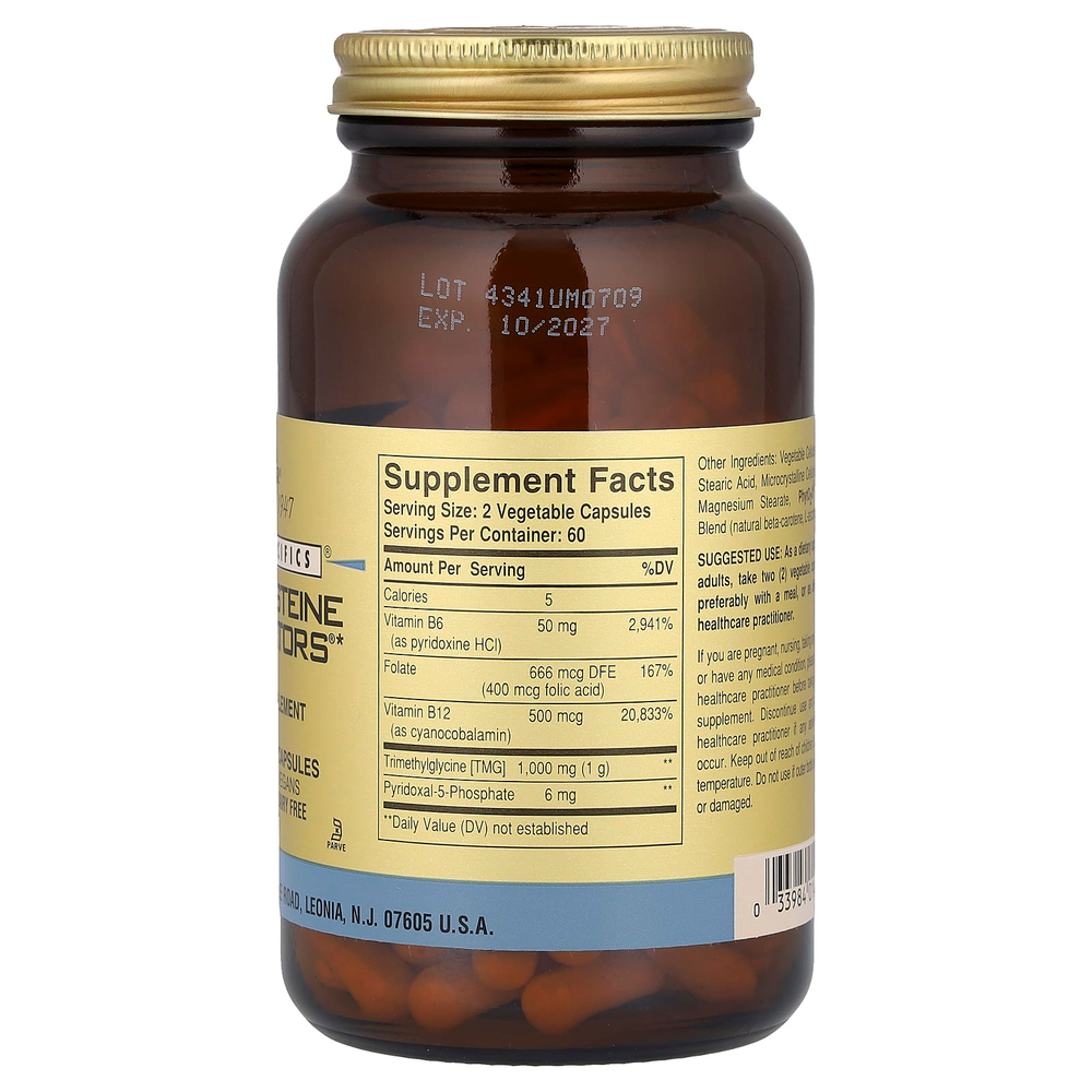 Solgar, Gold Specials®, Homocysteine Modulators®, 120 вегетарианских капсул