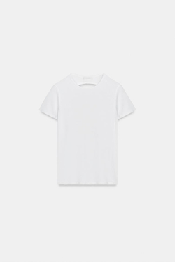 ZARA ФУТБОЛКА С ВЫРЕЗОМ НА СПИНЕ, БЕЛЫЙ