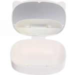 Зеркало настольное с органайзером для косметики «Beauty - Cat», цвет белый, 17*13*6,5см