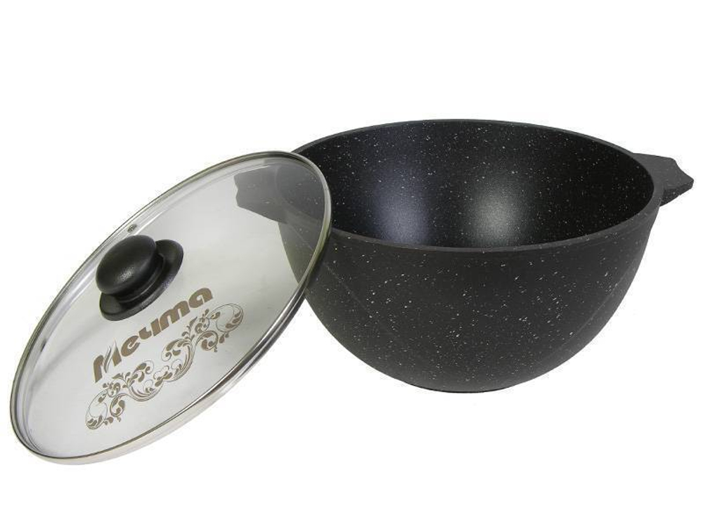 Казан 8л для плова с покрытием Гранит black