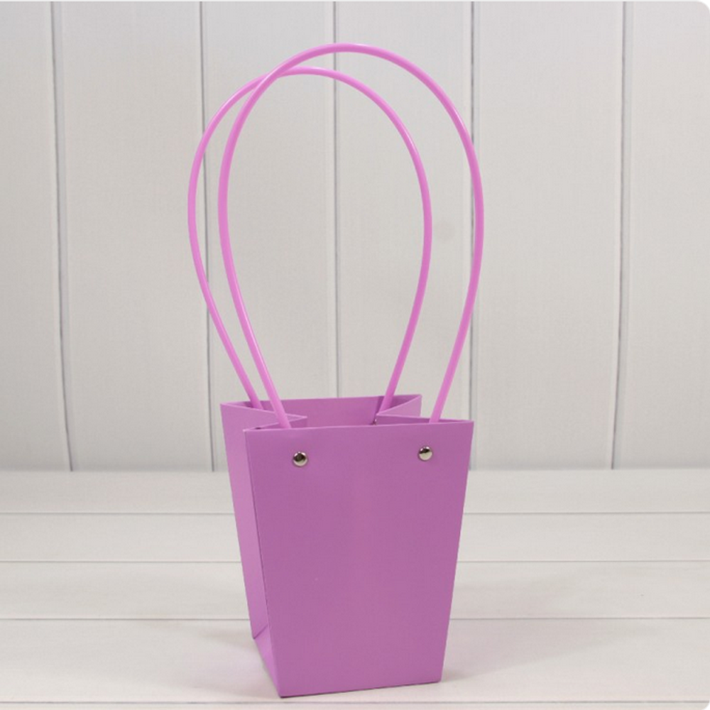 Пакет подарочный 15,5х13х9,5 Ваза для цветов (Фиолетовый)