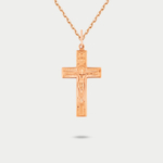 Крест женский православный без вставки из розового золота 585 пробы (арт. К-2021)