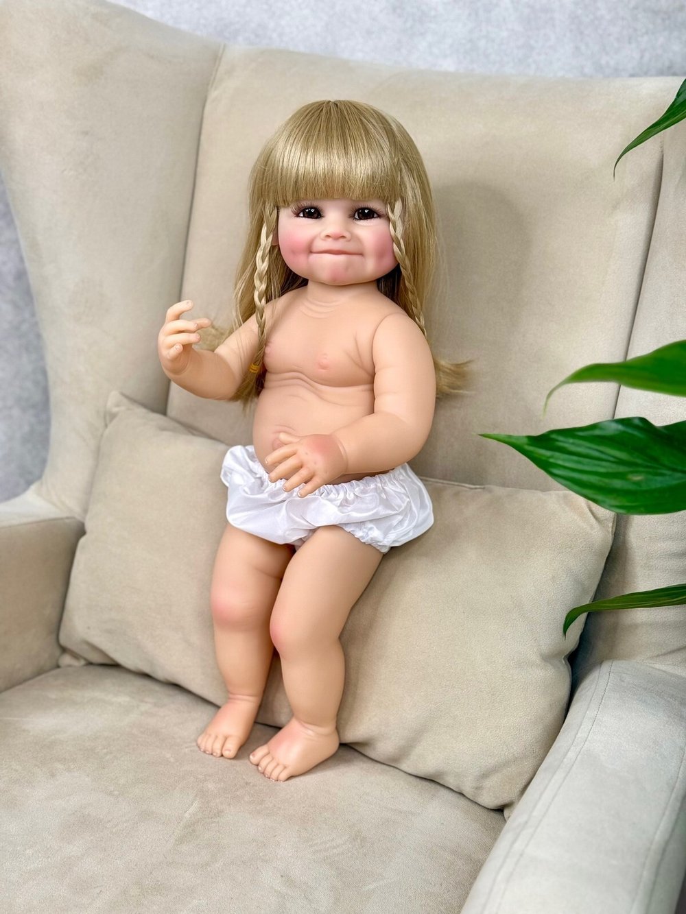 Кукла Реборн виниловая 55см без одежды (FA-134W)
