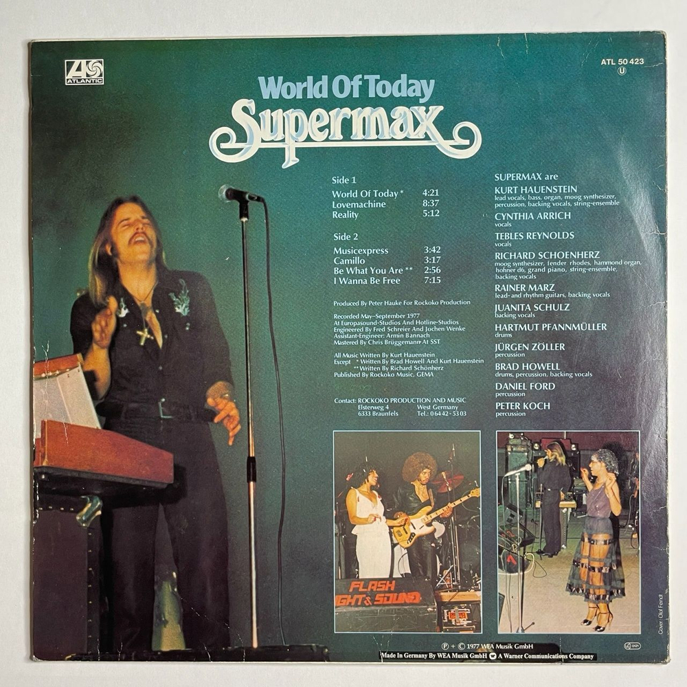 Винтажная виниловая пластинка LP Supermax World Of Today (Germany 1977) Lovemachine