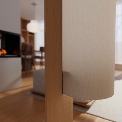 Детали масляного покрытия дуба и текстура льна светильника Piera