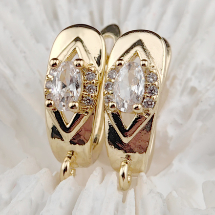 Швензы с фианитами 19х14x6 мм