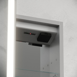 Зеркальный шкаф для ванной комнаты из алюминия Sancos Evoke 600x700х136 мм, с LED подсветкой, арт. SC8060