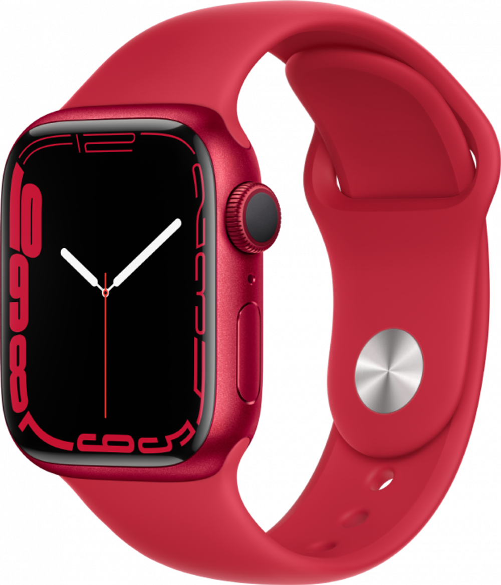 Apple Watch Series 7 41 мм, корпус из алюминия красного цвета, спортивный ремешок (PRODUCT)RED