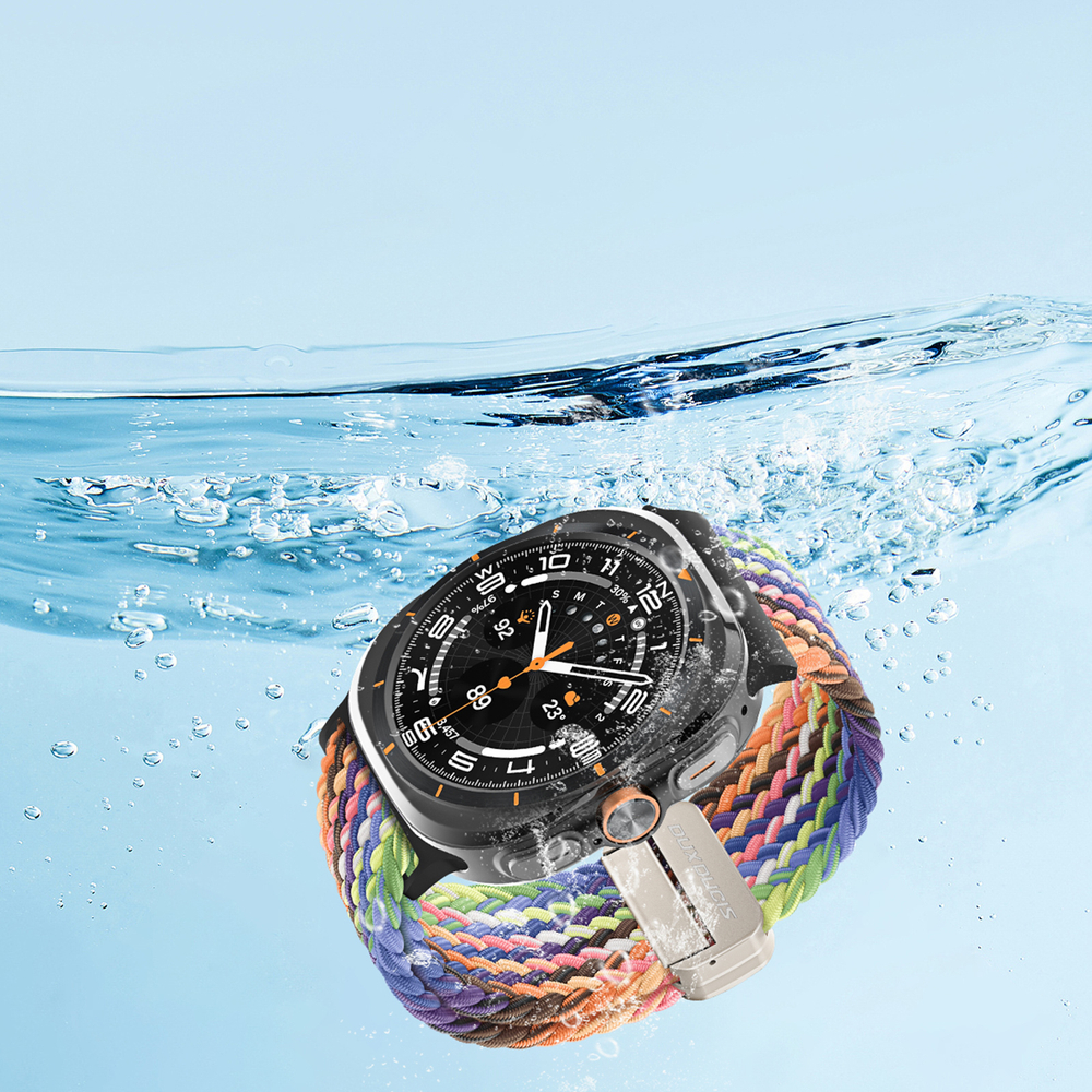 Эластичный разноцветный ремешок (New Rainbow) от Dux Ducis для смарт часов Samsung Watch Ultra 47MM, серия Strap (Mixture Pro Series)