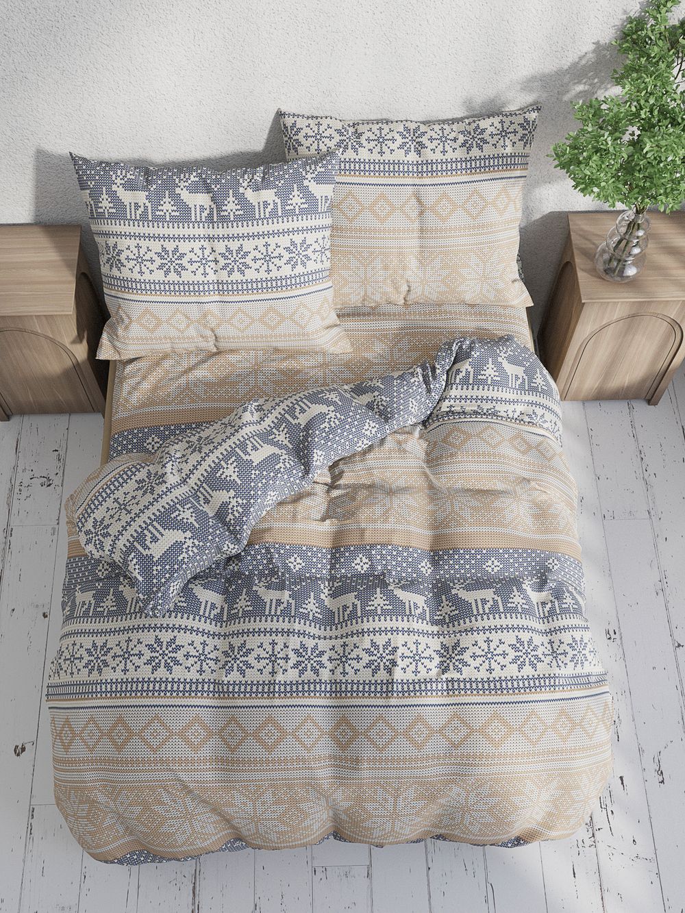 Простынь на резинке сатин Milky Garden "Скандинавия" 140x200 см