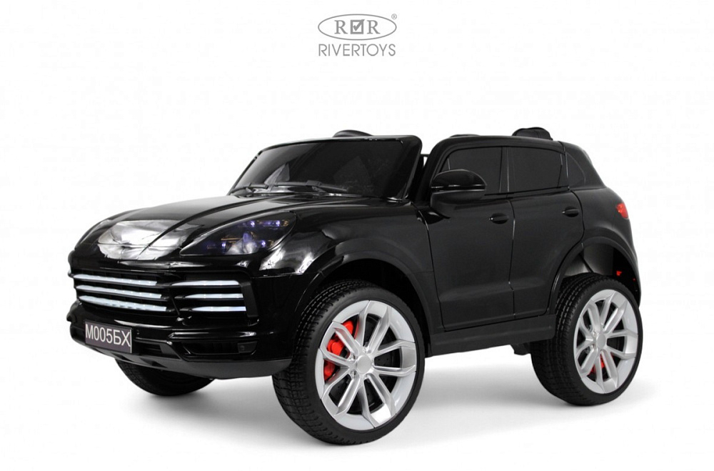 Детский электромобиль RiverToys М005БХ М005БХ-BLACK-GLANEC/черный глянец