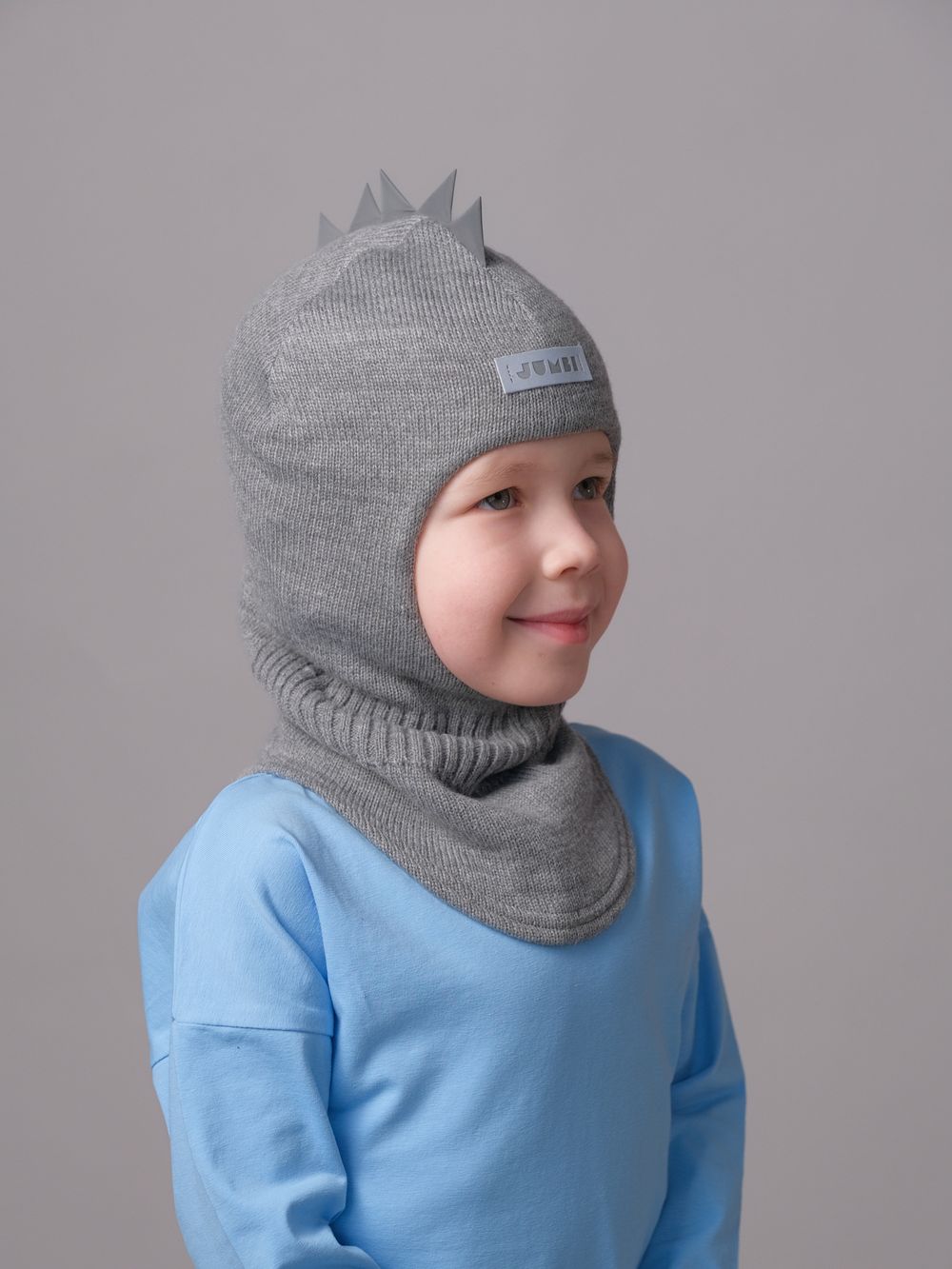 Шлем весенний/осенний вязаный (Пепельный) ОРЕО