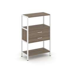 Shelf System Односекционный стеллаж трехярусный с ящиками SN.STM-312 Вяз Благородный/Металл Белый 81