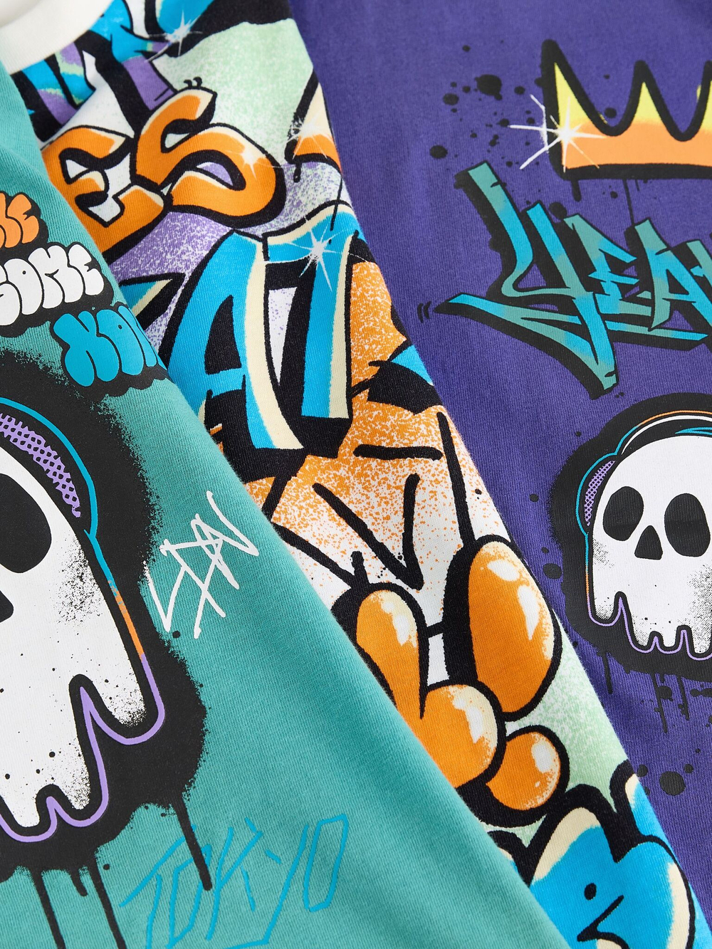 Футболка для мальчика Next E66-201, 3 шт., Фиолетовый, Мятный, Кремовый