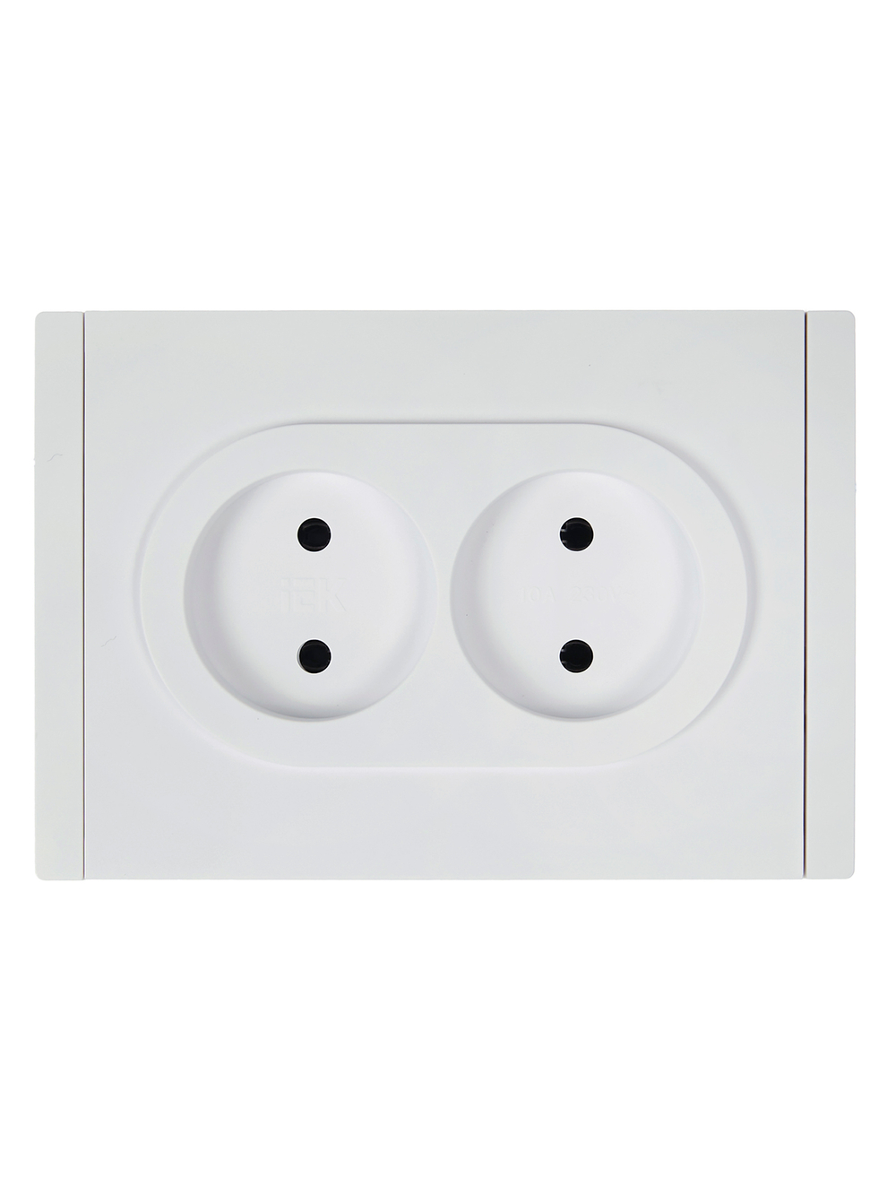 FORTE&PIANO Розетка 2-местная без заземления без защитных шторок безвинтовое крепление 10А FP226 белый IEK