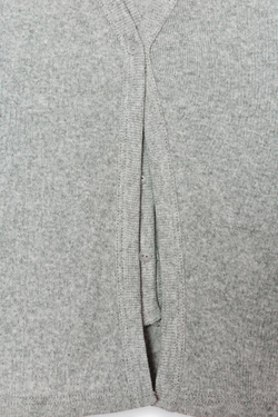 ZARA ДВУХСЛОЙНЫЙ ТОП С ГОРЛОВИНОЙ ХАЛТЕР, СЕРЫЙ С МЕЛАНЖЕВЫМ ЭФФЕКТОМ