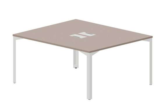 Составной стол на 2 рабочих места 158х136,6х75см (2 металлических  аутлета)