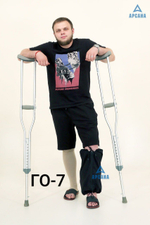 Чехол на аппарат внешней фиксации (Илизарова и др.) на голени (без полуколец). Легкий (хлопок + полиэстер), с открытой стопой./ ГО-12.