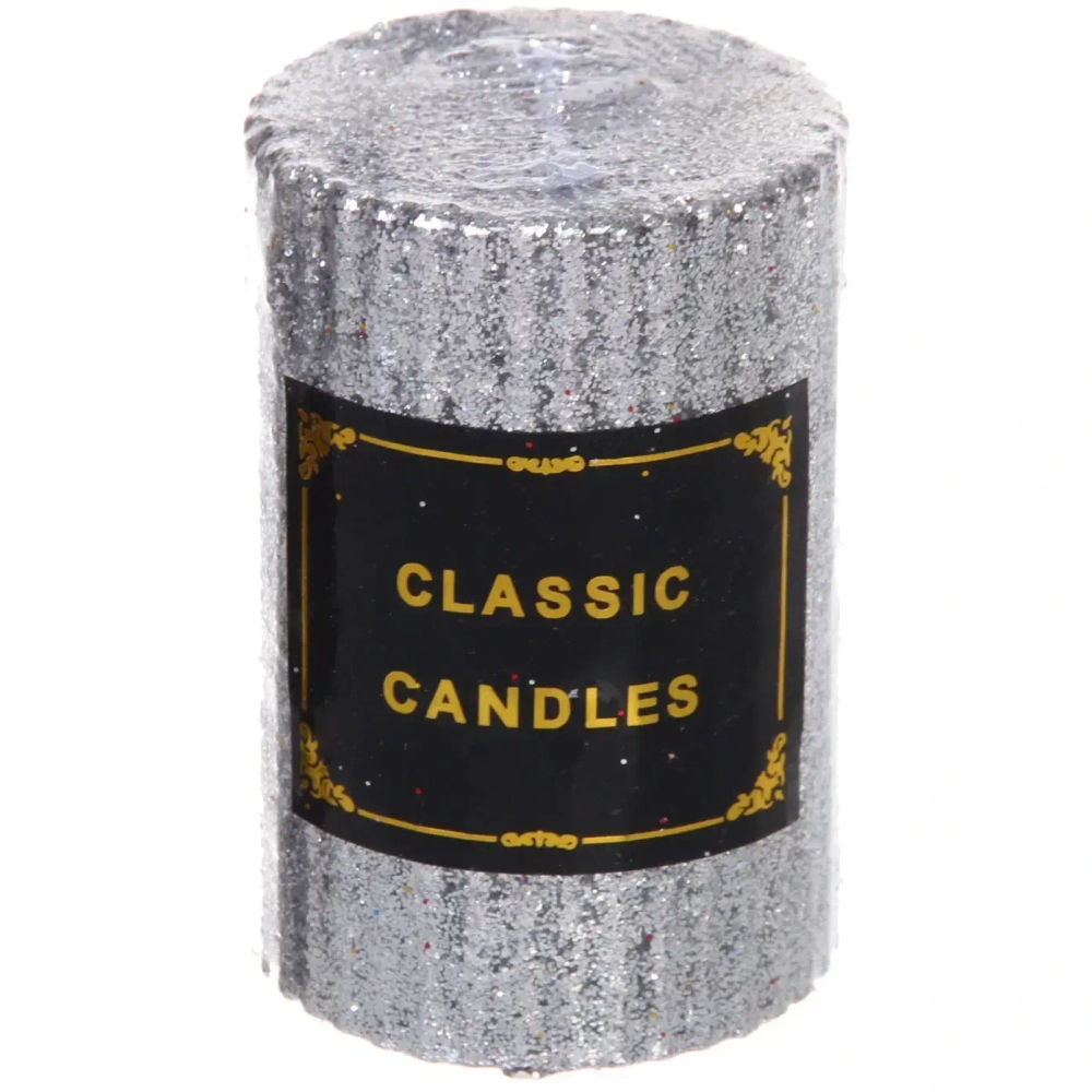 Свеча «Блестящий шик» 5*7,5 см, Серебро