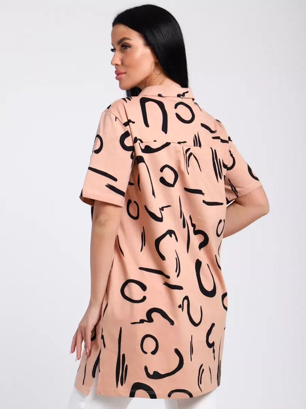 Туника-рубашка хлопок большие размеры