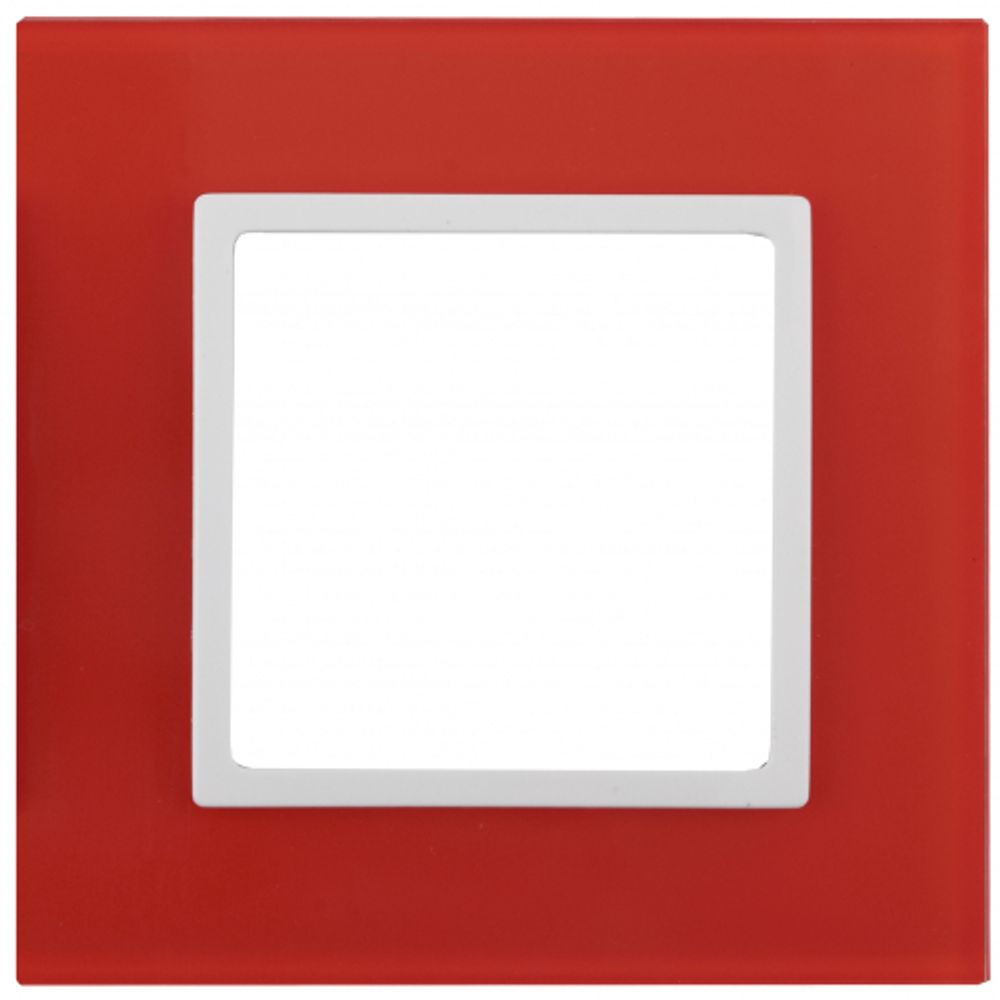 14-5101-23 ЭРА Рамка на 1 пост, стекло, Эра Elegance, красный+бел | Elegance Красный + Белый