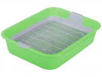 Лоток для животных Барсик с сеткой (зелёный) 332*256*72мм