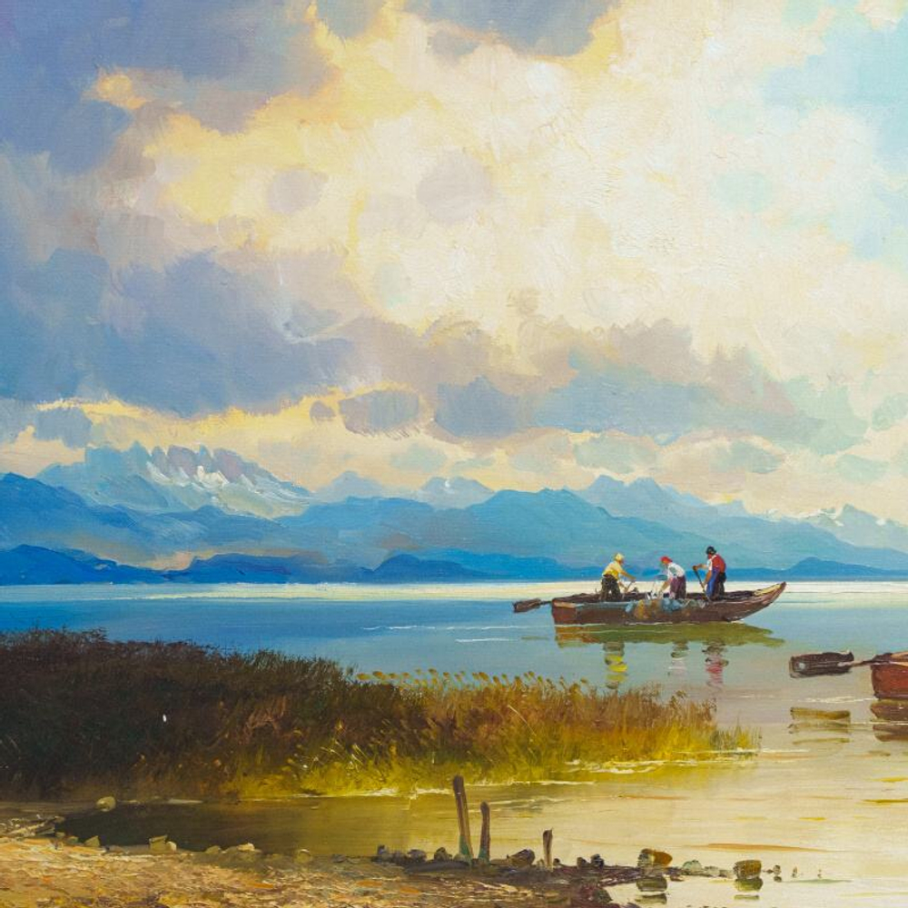Картина «Рыбаки на озере Кимзее»