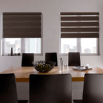 Рулонная штора - День-Ночь - Ткань: "Канзас" - цвет: шоколад